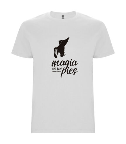 Camiseta blanca de algodón para chico "Magia en los pies" by Sergio Aragón